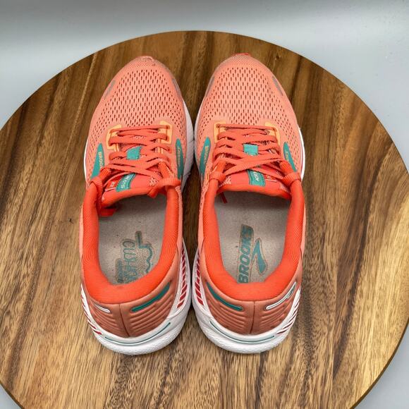 Brooks Adrenaline GTS 22 Shoes Womens 8.5 B Orange Running Walking Gym Sneakers - Picture 5 of 8